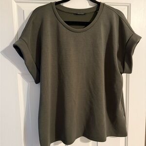 Tahari Dark Olive Short Sleeve Tee